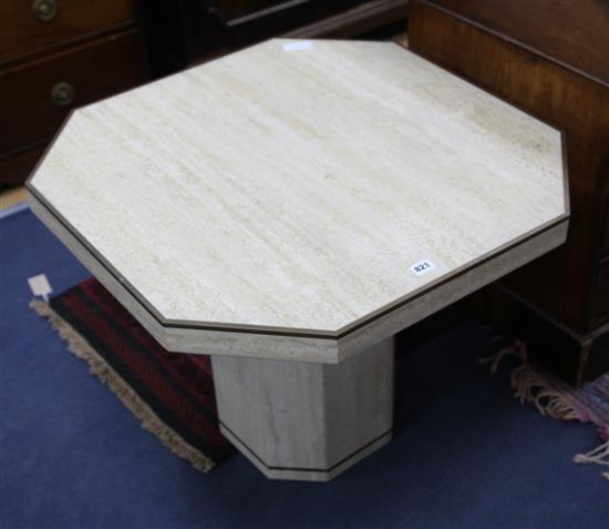 A pair of travertine octagonal occasional tables, W.71cm